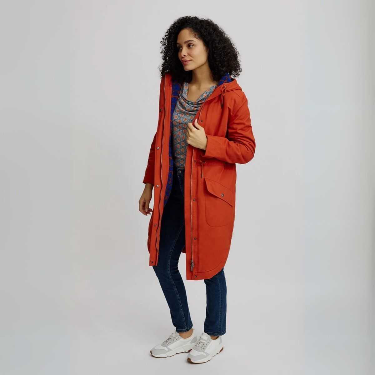 Parka femme coton bio doublée polaire Sherpa polyester recyclée