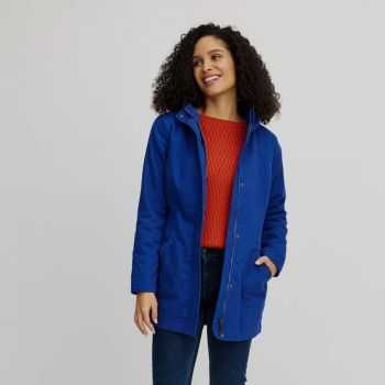 Parka ajustée femme en coton bio avec doublure polaire Sherpa polyester recyclé Parka ajustée femme en coton bio avec doublure polaire Sherpa polyester recyclé