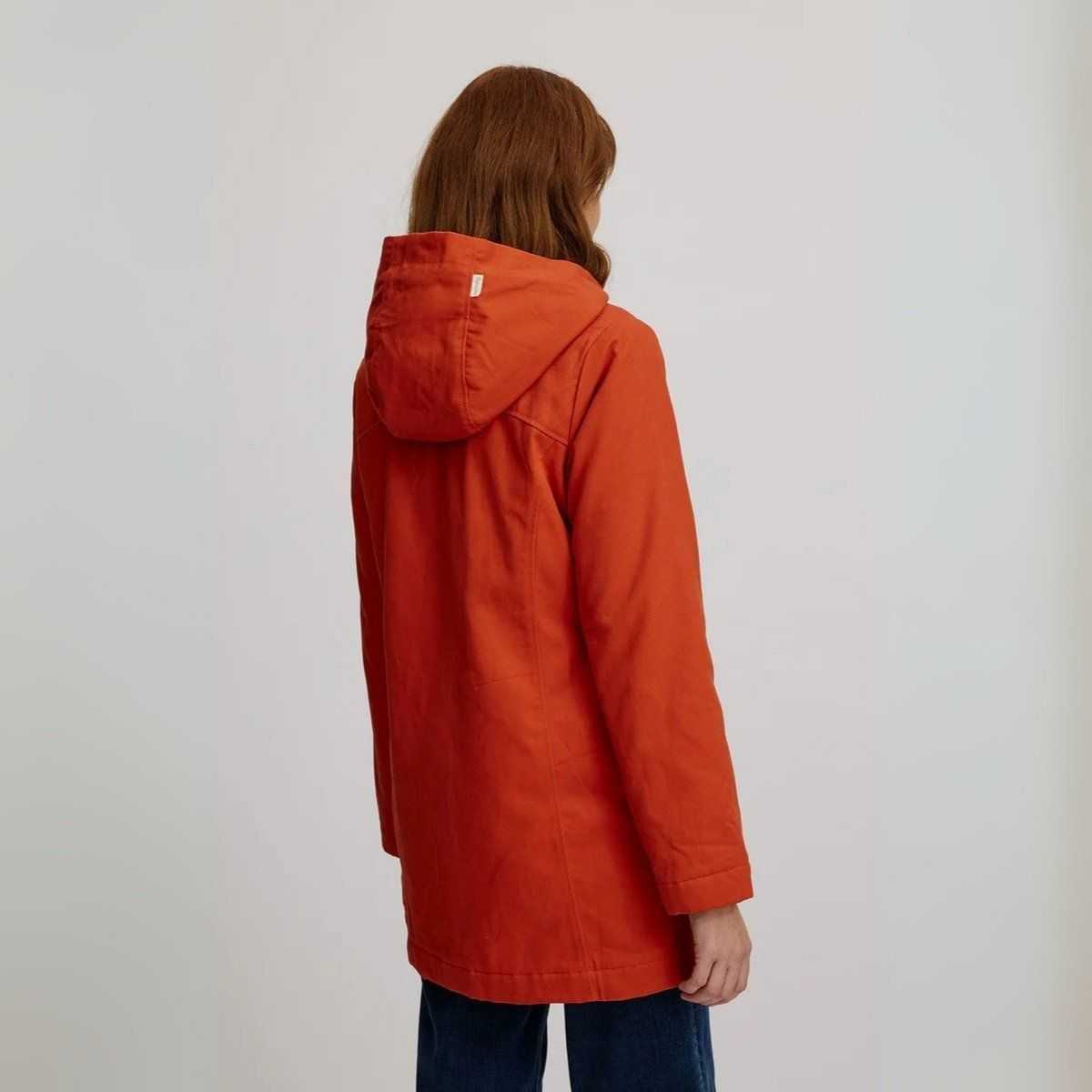 Parka ajustée femme en coton bio avec doublure polaire Sherpa polyester recyclé