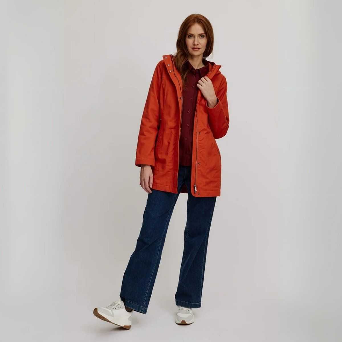 Parka ajustée femme en coton bio avec doublure polaire Sherpa polyester recyclé