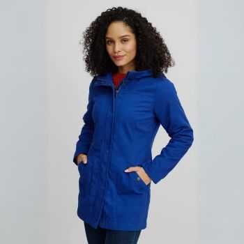 Parka ajustée femme en coton bio avec doublure polaire Sherpa polyester recyclé