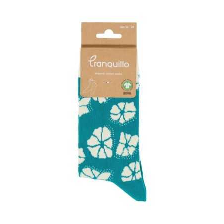 Chaussettes "BAY" motif fleuri, 90% coton bio