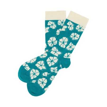 Chaussettes "BAY" motif fleuri, 90% coton bio