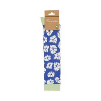 Chaussettes hautes "VANILLA" motif fleuri, 90% coton bio
