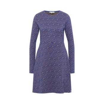 Robe manches longues à motifs géométriques, coton bio