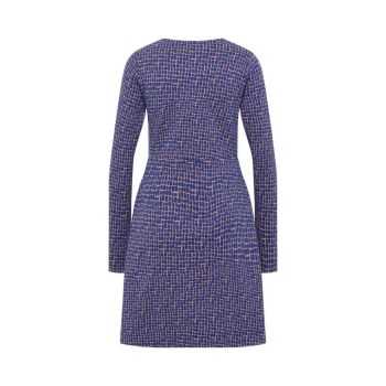 Robe manches longues à motifs géométriques, coton bio