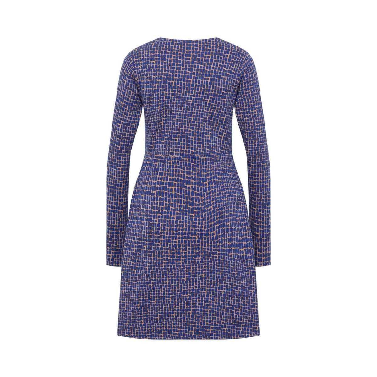 Robe manches longues à motifs géométriques, coton bio
