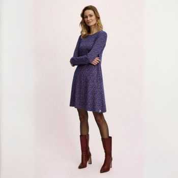 Robe manches longues à motifs géométriques, coton bio