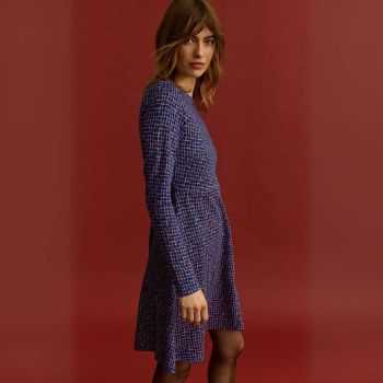 Robe manches longues à motifs géométriques, coton bio