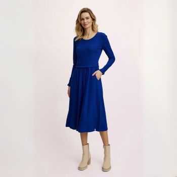 Robe en jersey manches longues avec poches, coton bio