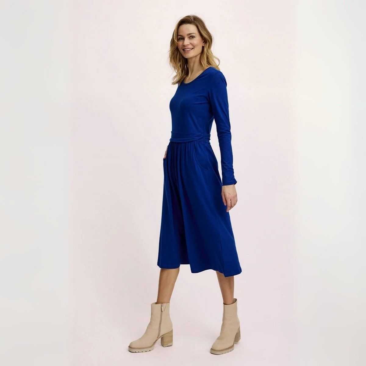 Robe en jersey manches longues avec poches, coton bio