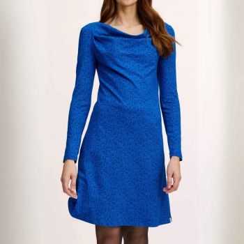 Robe avec col bénitier à manches longues, coton bio