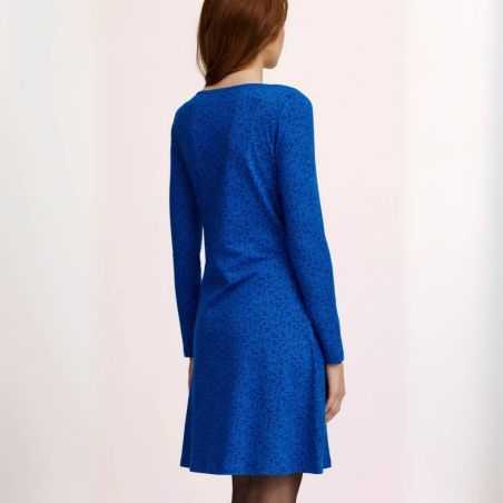 Robe avec col bénitier à manches longues, coton bio