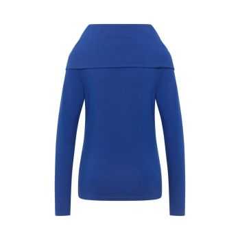 Haut uni avec col drapé XXL à manches longues, coton bio