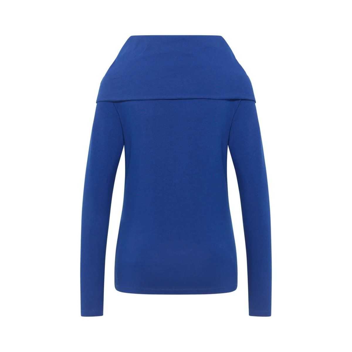 Haut uni avec col drapé XXL à manches longues, coton bio