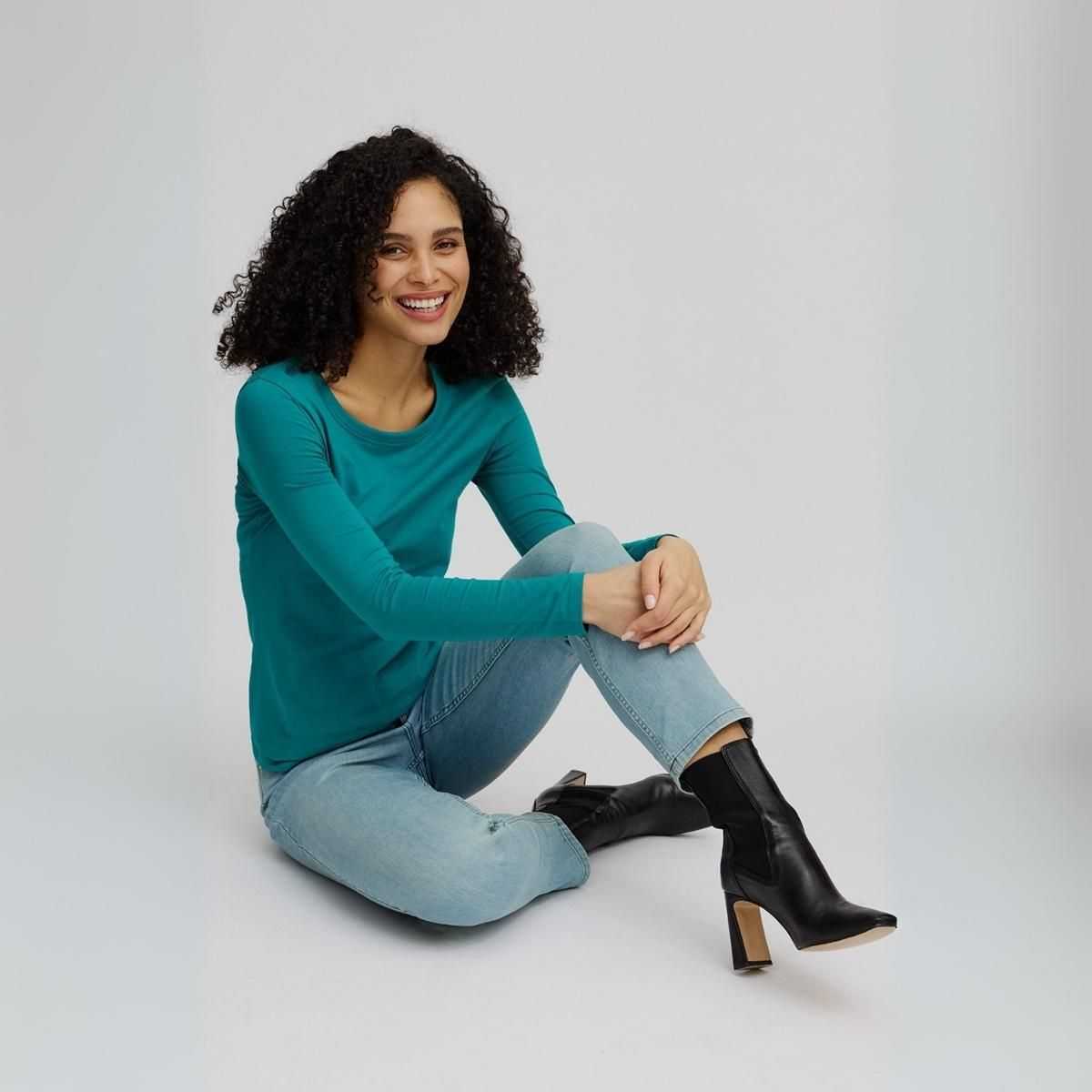 T-shirt à manches longues en jersey doux, coton bio