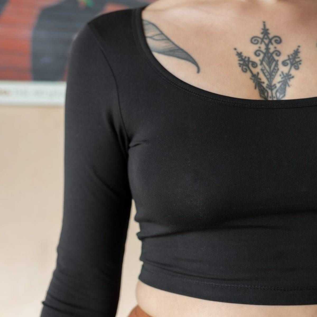 Crop top manches longues "JOYA", coton bio Muùne