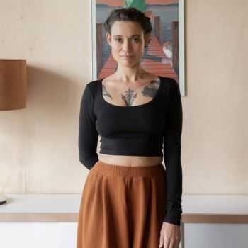 Crop top manches longues "JOYA", coton bio Muùne