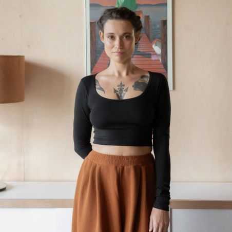 Crop top manches longues "JOYA", coton bio Muùne