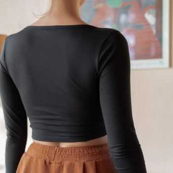 Crop top manches longues "JOYA", coton bio Muùne