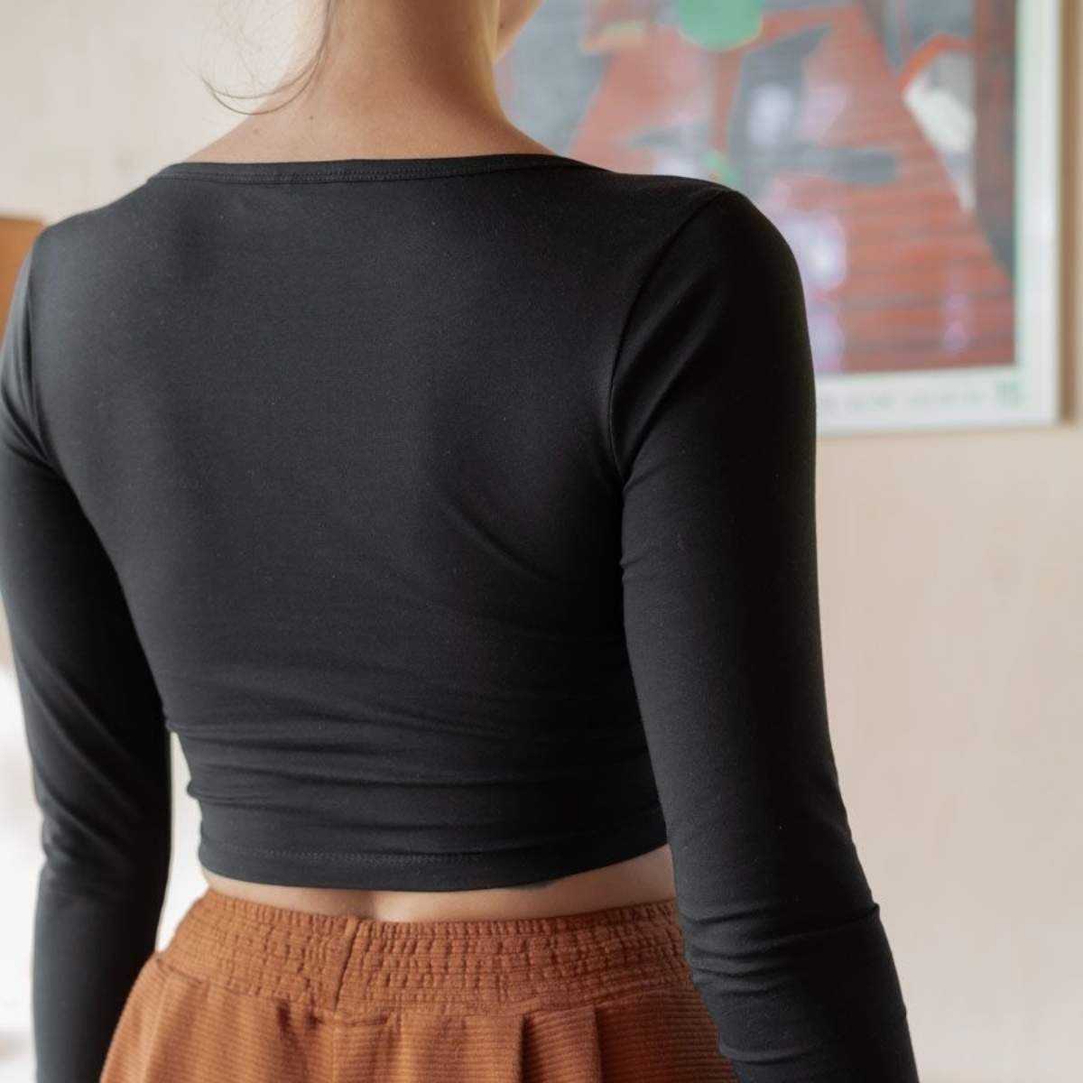 Crop top manches longues "JOYA", coton bio Muùne