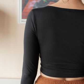 Crop top manches longues "JOYA", coton bio Muùne