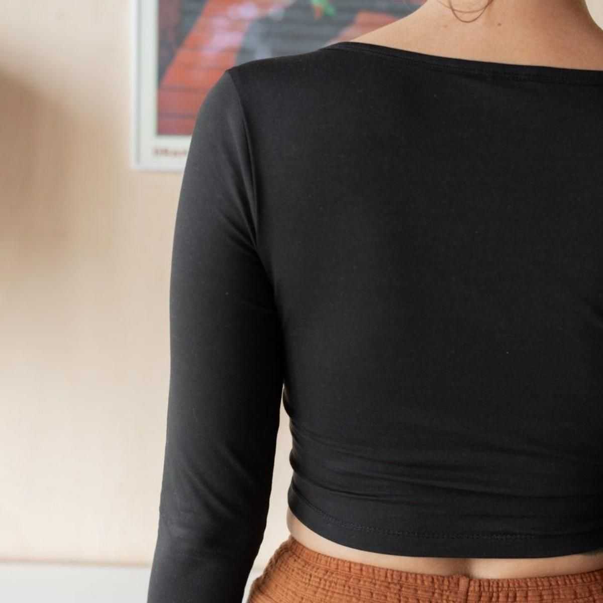 Crop top manches longues "JOYA", coton bio Muùne