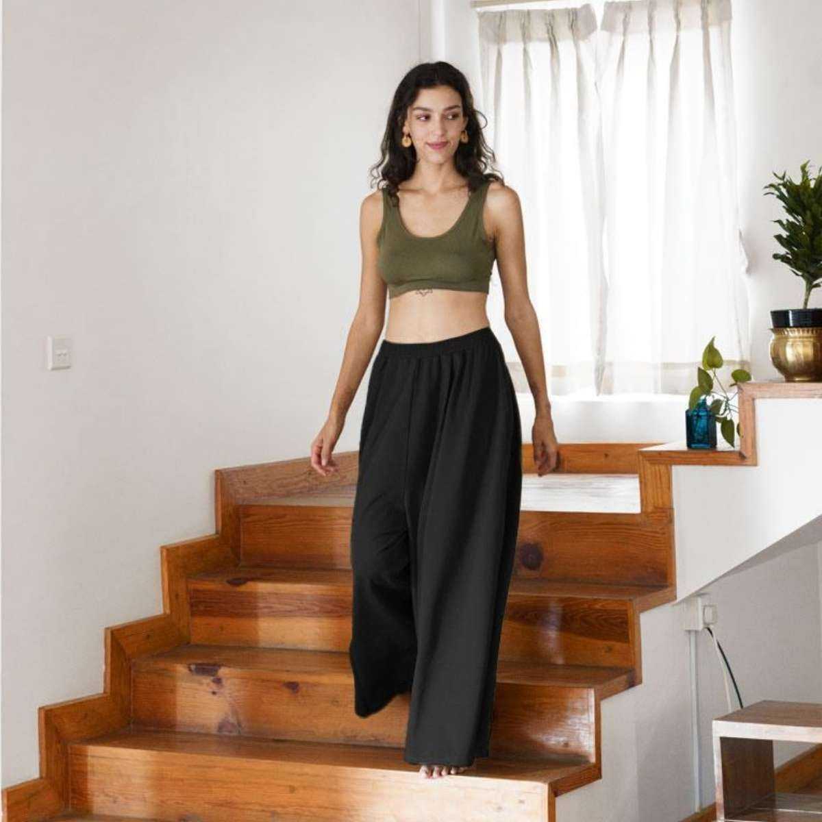 Pantalon large épais "BOOH" en coton bio, Muùne