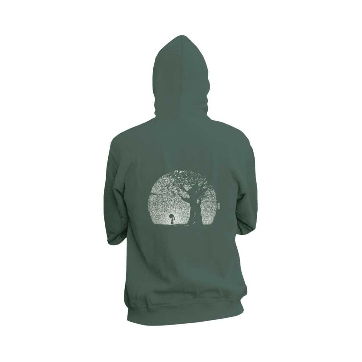 Sweat zippé "POUSSE" à capuche, 100% coton bio