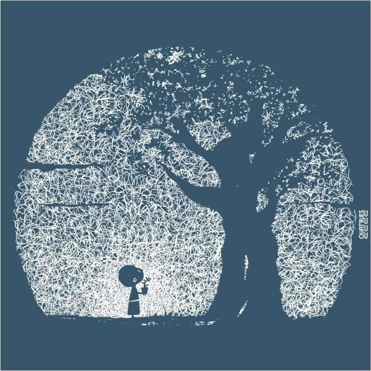 T-shirt "POUSSE" col rond, coupe féminine, coton bio et recyclé