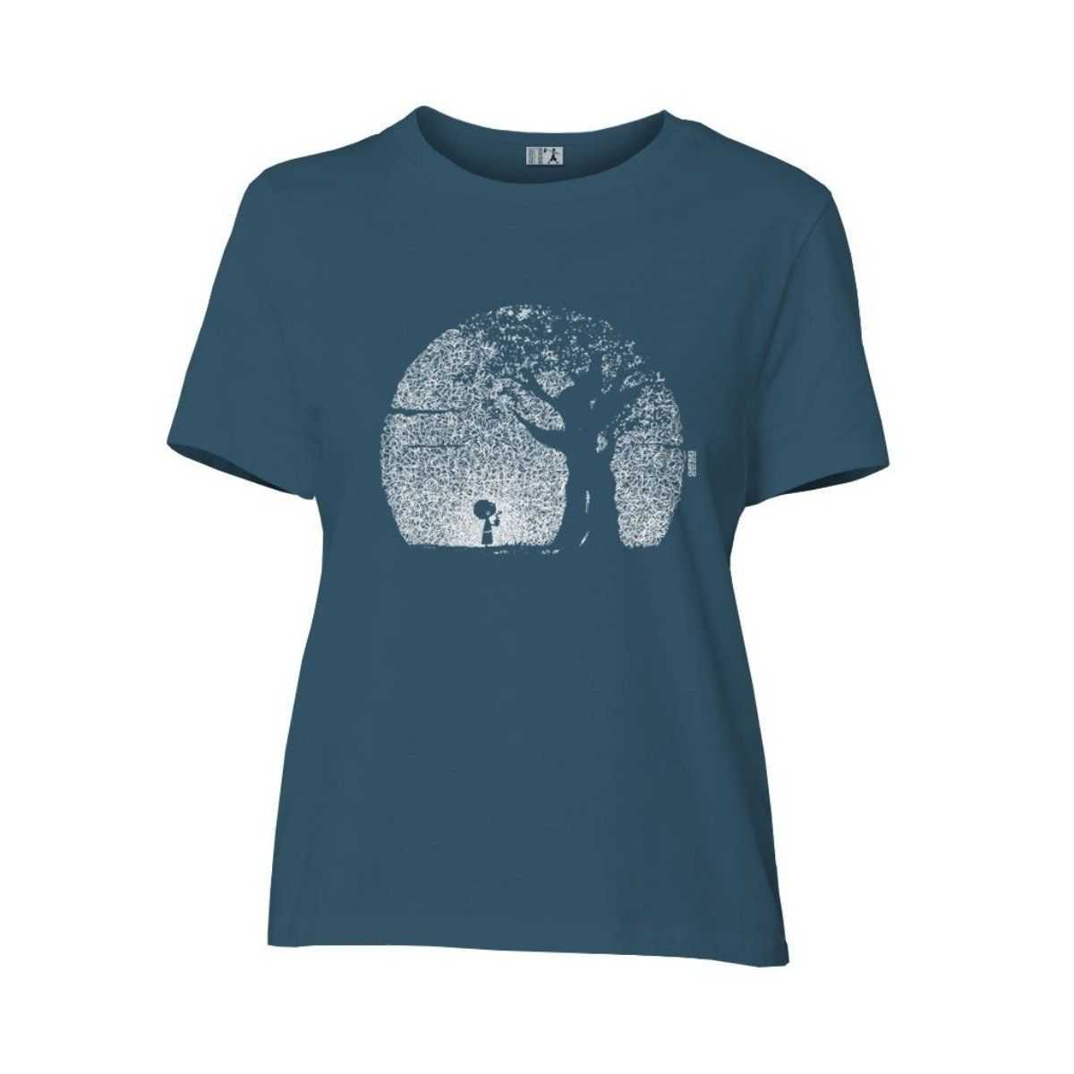 T-shirt "POUSSE" col rond, coupe féminine, coton bio et recyclé