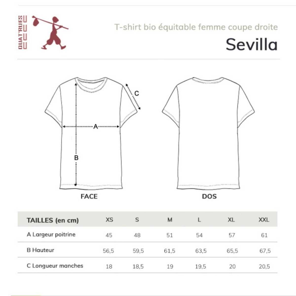 T-shirt "POUSSE" col rond, coupe féminine, coton bio et recyclé