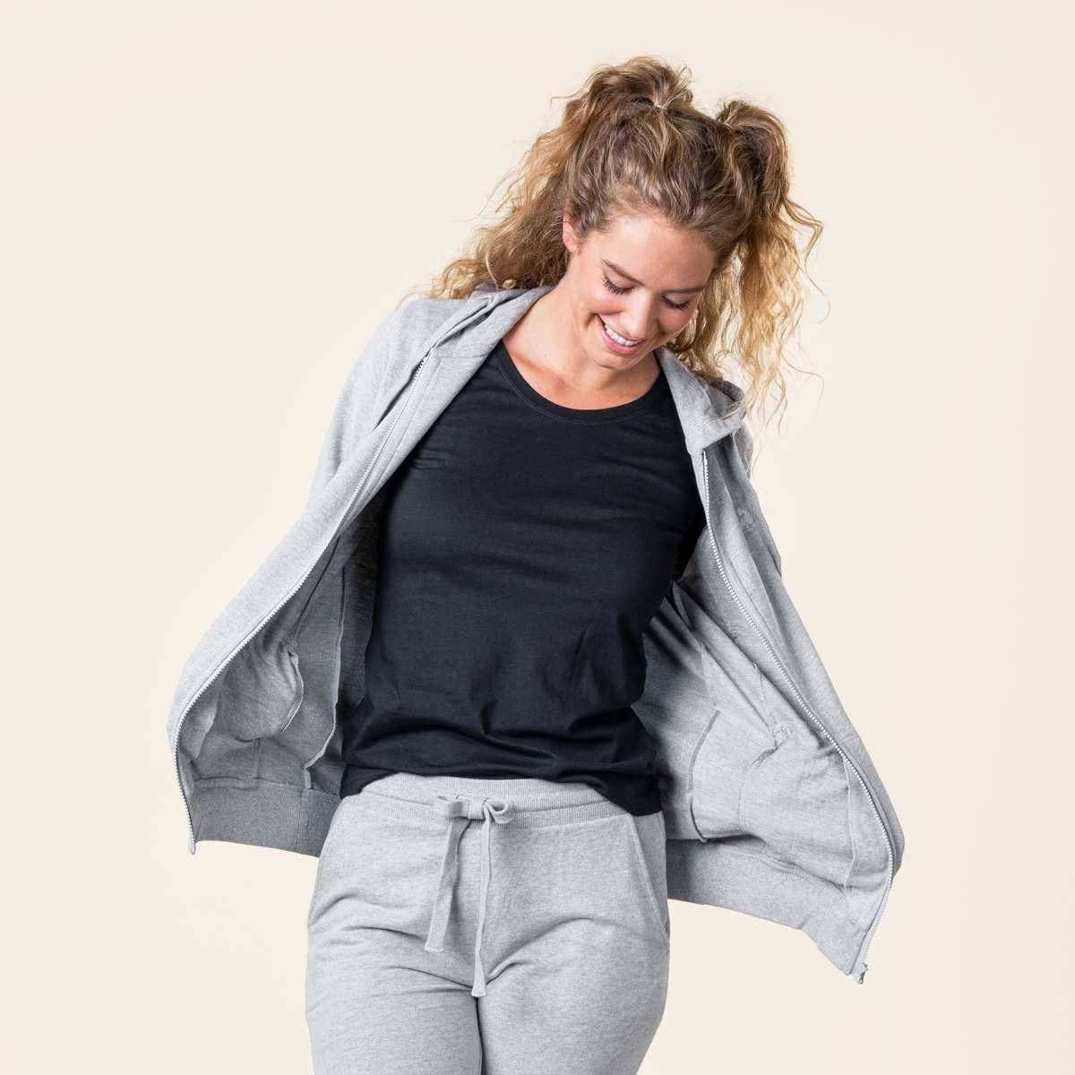 Sweat à capuche zippé "LAMINA", 100% coton bio