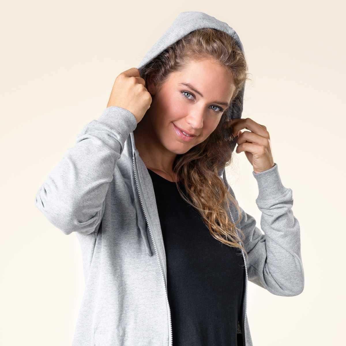 Sweat à capuche zippé "LAMINA", 100% coton bio