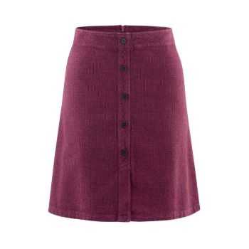 Jupe tissée à carreaux, faux boutons - Chanvre et Coton bio