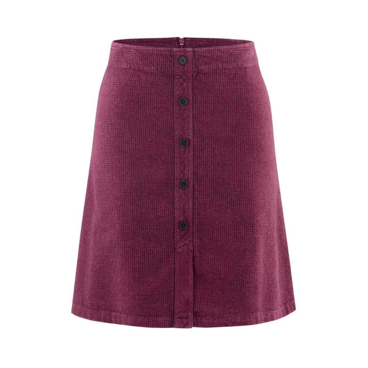 Jupe tissée à carreaux, faux boutons - Chanvre et Coton bio