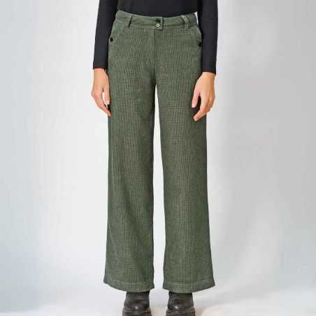 Pantalon pied-de-poule ample - Chanvre et coton bio