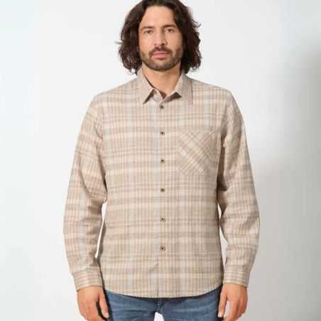 Chemise à carreaux tissée, manches longues - Chanvre et coton bio