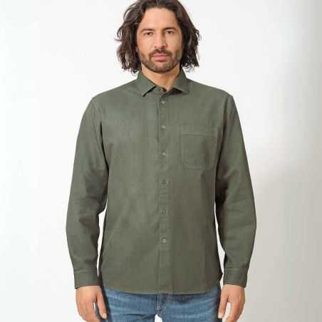Chemise tissée à manches longues, avec poche - Chanvre et coton bio