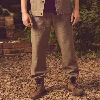 Pantalon texturé pied-de-poule - Chanvre et coton bio