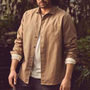 Chemise tissée à manches longues, avec poche - Chanvre et coton bio