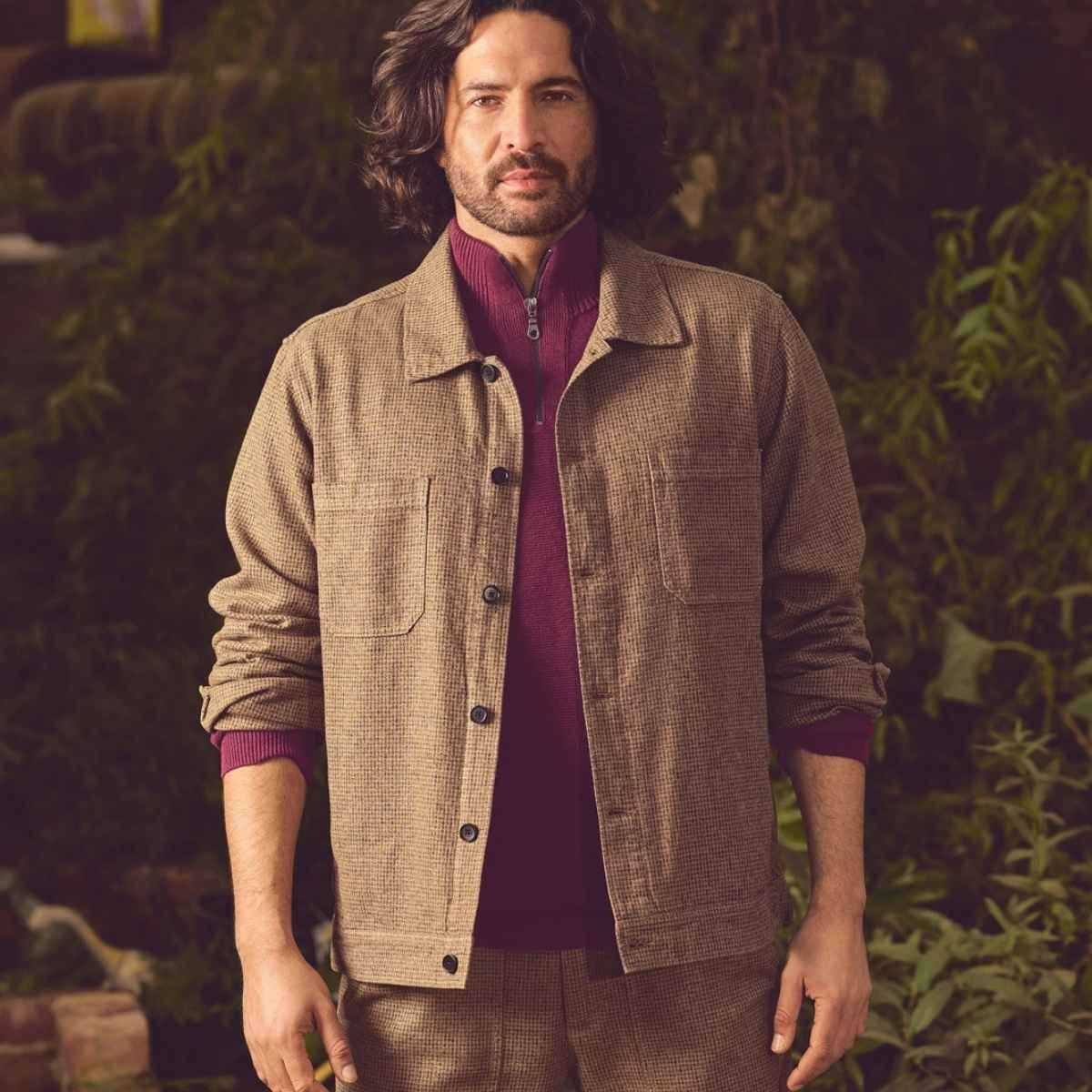 Chemise texturée pied-de-poule, manches longues - Chanvre et coton bio