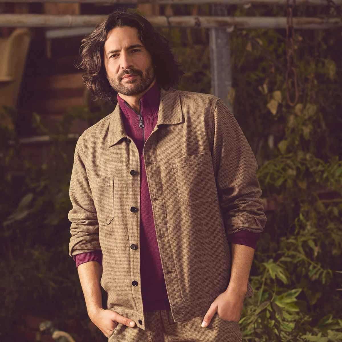 Chemise texturée pied-de-poule, manches longues - Chanvre et coton bio