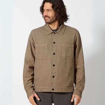 Chemise texturée pied-de-poule, manches longues - Chanvre et coton bio