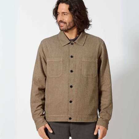 Chemise texturée pied-de-poule, manches longues - Chanvre et coton bio