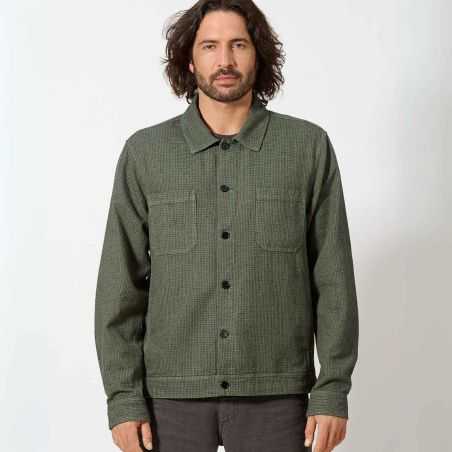 Chemise texturée pied-de-poule, manches longues - Chanvre et coton bio