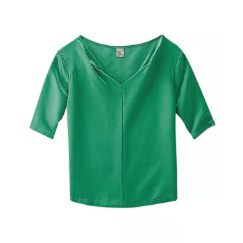 Haut "Angie"blouse tunique soie chanvre vert