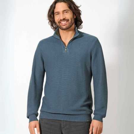 Pull Troyer Col Zippé - Chanvre et Coton Bio