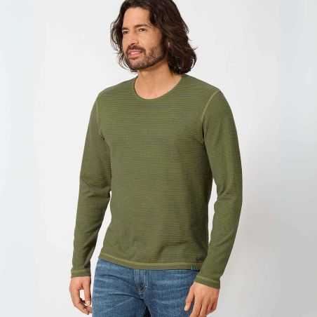 T-shirt Manches Longues Rayé Homme - Chanvre et Coton Bio