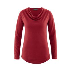Haut Manches Longues Col Drapé Femme - Chanvre et Lyocell de chanvre